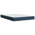 Vidaxl Box spring postelja z vzmetnico modra 140x200 cm blago