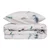 Paradise White Dark Blue Green Ranforce Super King Quilt Cover Set