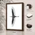WallXpert uramljena MDF slika 3752KACT-018, bela čaplja raširenih krila u letu, 37 x 52 cm