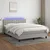 Vidaxl Box spring postelja z vzmetnico LED sv. siva 140x200 cm blago