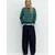 Pull&Bear Pulover temno zelena/bela
