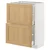 METOD / MAXIMERA Podni element,2 fioke, bela/Forsbacka hrastovina, 60x37 cm