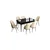 Hanah Home Set Trpezarijski sto i 6 stolica Han, Krem-crni