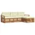 Set vanjskih sofa Prirodna i krem 254 x 162,5 x 73 cm