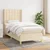 Vidaxl Box spring postelja z vzmetnico krem 100x200 cm blago