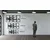 WallXpert metalni zidni ukras 5438, grana sa pticama u 4 panela, 100 x 50 cm, crni