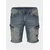 KOROSHI Kargo kavbojke moder denim