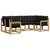 Set vanjskih sofa s jastukom 6 pcs Bijela i crna