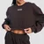 GymBeam Women‘s Aura Cropped Sweatshirt Tee Brown