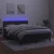 vidaXL Box spring postelja z vzmetnico LED temno siva 140x200 cm žamet