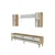 Hanah Home TV komoda Ilay, hrast Sapphire / bela / zlatna