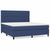 Greatstore Box spring postelja z vzmetnico modra 160x200 cm blago