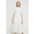 Pamučna haljina Desigual boja: bijela, midi, širi se prema dolje