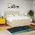 Vidaxl Box spring postelja z vzmetnico krem 200x200 cm blago