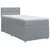 vidaXL Postelja boxspring z vzmetnico Svetlo siva 100 x 200 cm Blago