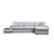 Atelier del Sofa Ugaona garnitura Loop 15 95x85x332cm Svetlosiva
