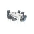 Hanah Home Set Trpezarijski sto i 6 stolica Eva, Sivo-beli