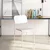 Costway Set 4 jedilnih stolov, beli