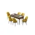 Hanah Home Set Trpezarijski sto i 6 stolica Zen, Žuto-braon