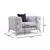 Atelier del Sofa Fotelja Como 108x73x90cm Svetlosiva