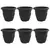 Okrugla saksija za cveće 6 pcs Crna O 34 x 28 cm Plastika