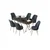 Hanah Home Set Trpezarijski sto i 6 stolica Lai, Antracit-crni