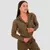 GymBeam Ženska dukserica TRN Zip-Up Olive