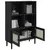Regal za knjige SENJA izgled ratana crni 90x35x130 cm borovina