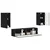 Set TV komoda 4 pcs Crna Konstruirano drvo