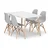 MILANO STO 120x80 cm + Milano set 4 stolice SVETLO SIVA