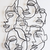 WALLXPERT Zidna dekoracija Faces Line Art APT743 S