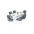 Hanah Home Set Trpezarijski sto i 6 stolica Nef, Sivo-beli