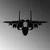 Wallity Zidna dekoracija F-15 EX, 60 x 34 cm, Crna