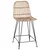 vidaXL Barski stol 2 pcs Naravna 44 x 54 x 96 cm Rattan in jeklo