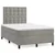Krevet box spring s madracem LED svjetlosivi 120x190 cm tkanina