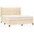Vidaxl Box spring postelja z vzmetnico krem 160x200 cm blago