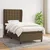 Greatstore Box spring postelja z vzmetnico temno rjava 90x200 cm blago