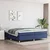 Vidaxl Box spring postelja z vzmetnico moder 200x200 cm blago