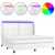 Krevet box spring s madracem LED bijeli 200x200 cm umjetna koža