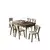 HANAH HOME Rasklopivi trpezarijski sto i stolice (7 delova) Exve Baroque Cream