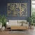 WallXpert metalni zidni ukras DCV-1115-MT, linijski cvetovi u 3 panela, 3 dela, 25 x 50 cm, zlatni