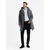 Ombre Mens long quilted jacket with lapels and lining - graphite