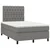 Vidaxl Box spring postelja z vzmetnico LED temno siva 120x190 cm blago