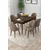 Hanah Home trpezarijski set Rut, sto na razvlačenje i 6 stolica, ploča u dekoru drveta Baroque, kapućino tkanina Babyface