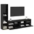 TV zidna jedinica Zidne 4 pcs Crni hrast Konstruirano drvo
