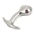 SuperLove Metal Prostate Plug Silver-Clear Gem Small