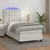 Vidaxl Box spring postelja z vzmetnico LED bela 80x200 cm umetno usnje