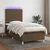Vidaxl Box spring postelja z vzmetnico LED temno rjava 90x190 cm blago