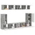 Set TV komoda Zidne 5 pcs Betonski sivi Konstruirano drvo