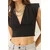 Bianco Lucci Ženska bluza 60284037, V-izrez, Crna